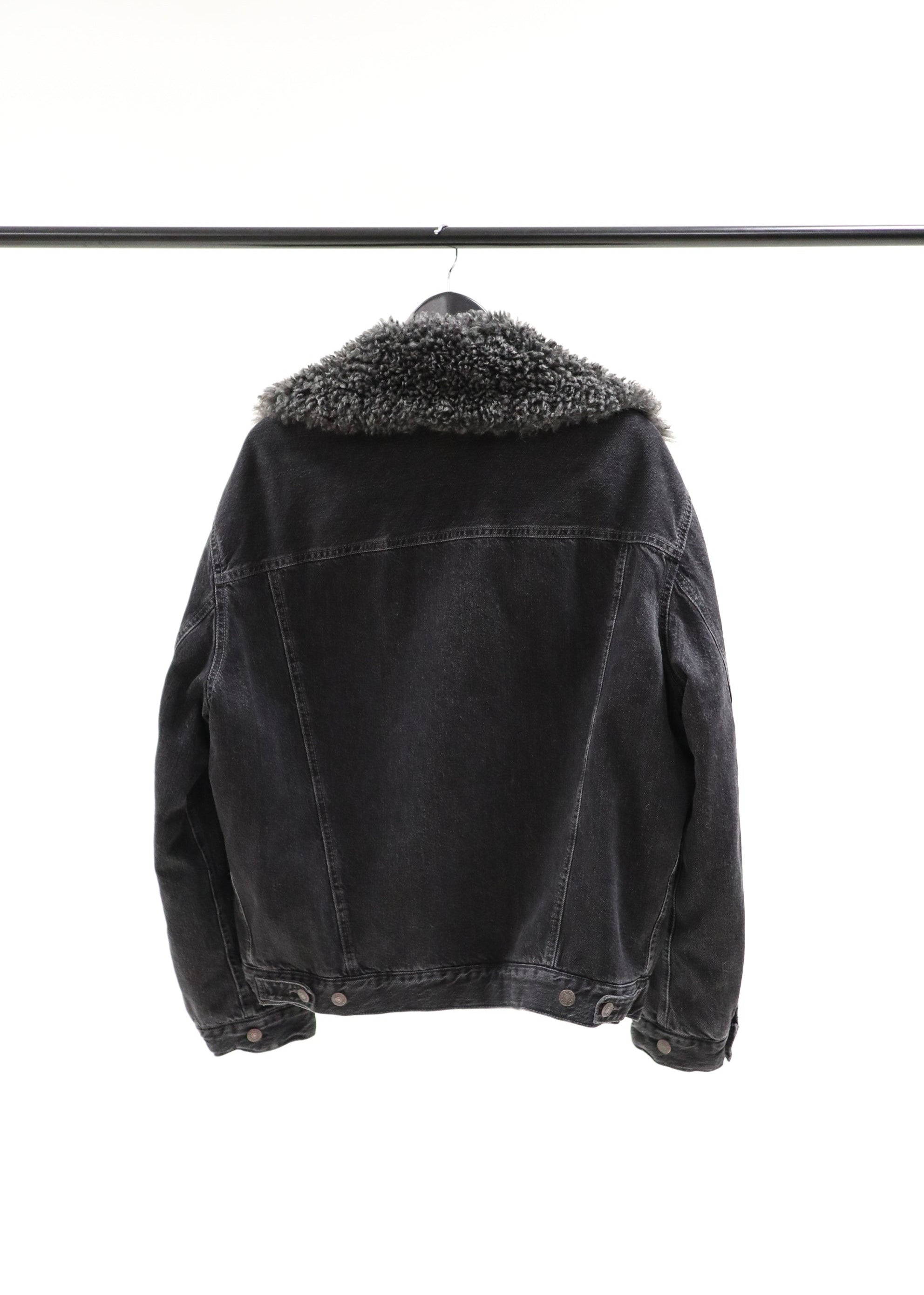 Denim Jacket with Fake Fur