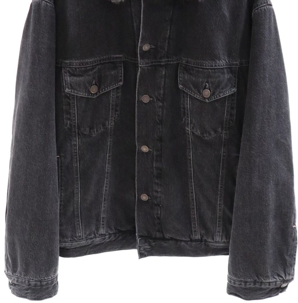 Denim Jacket with Fake Fur