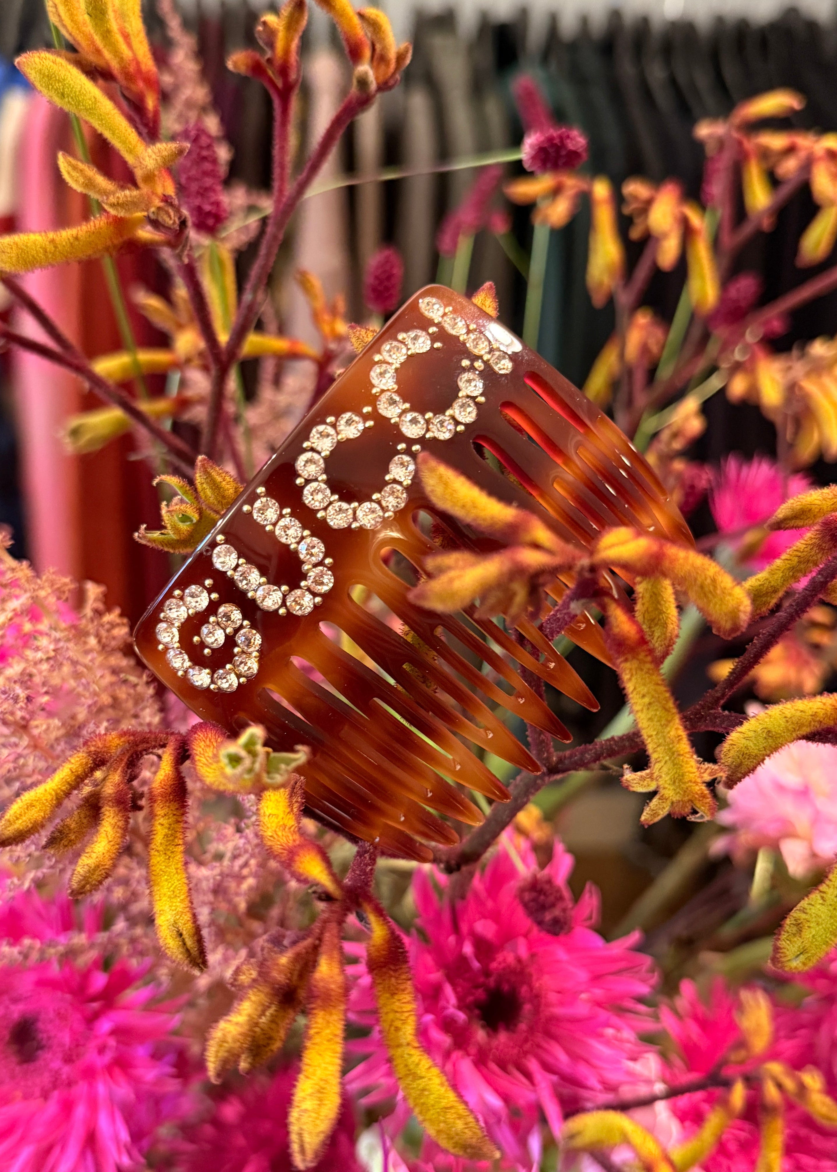 Gucci Hair Comb mit Swarovski-Steinen Second Hand – Dear Berlin