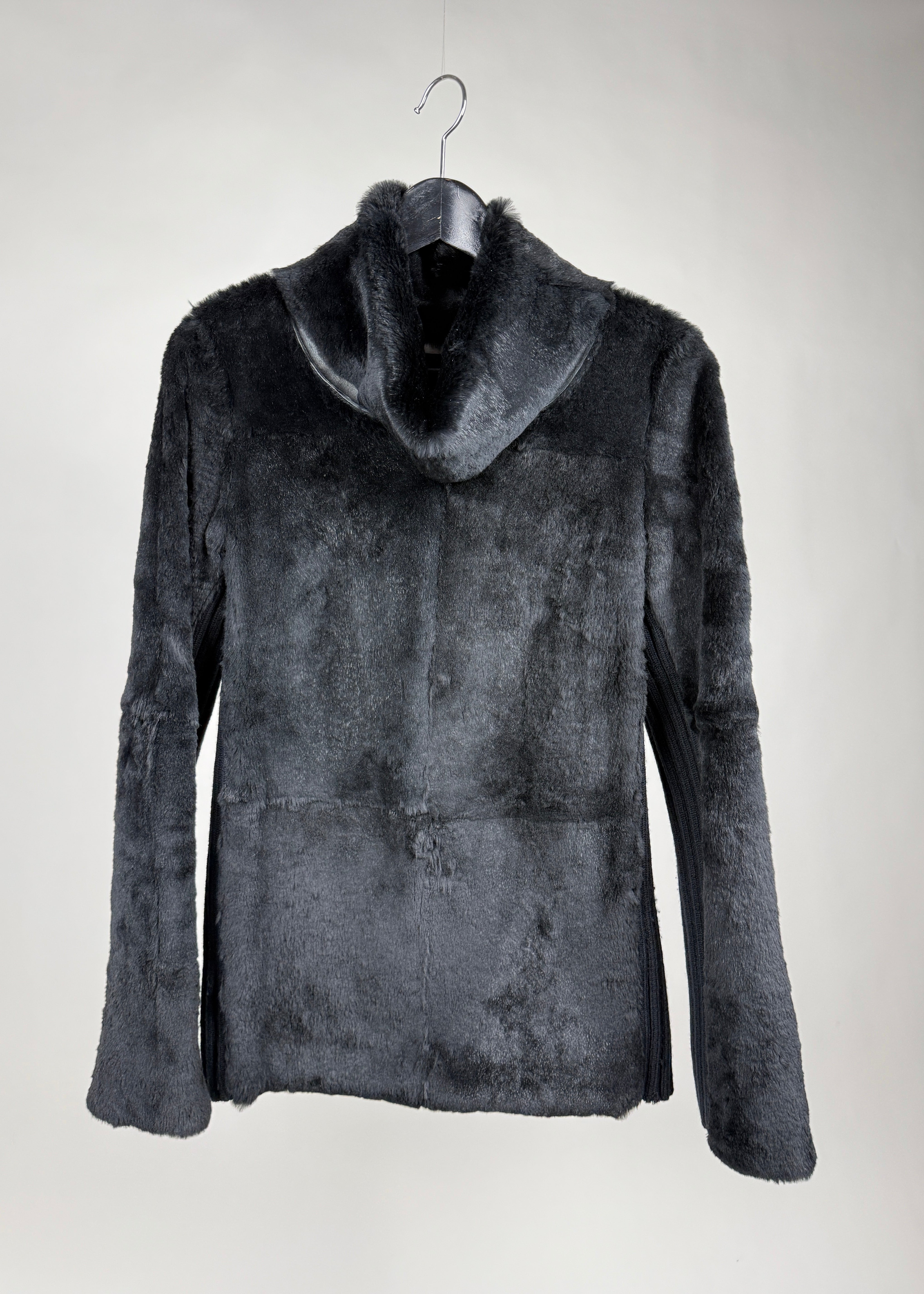 Veronique Branquinho Fur Top mit Strickeinsätzen Second Hand – Dear Berlin