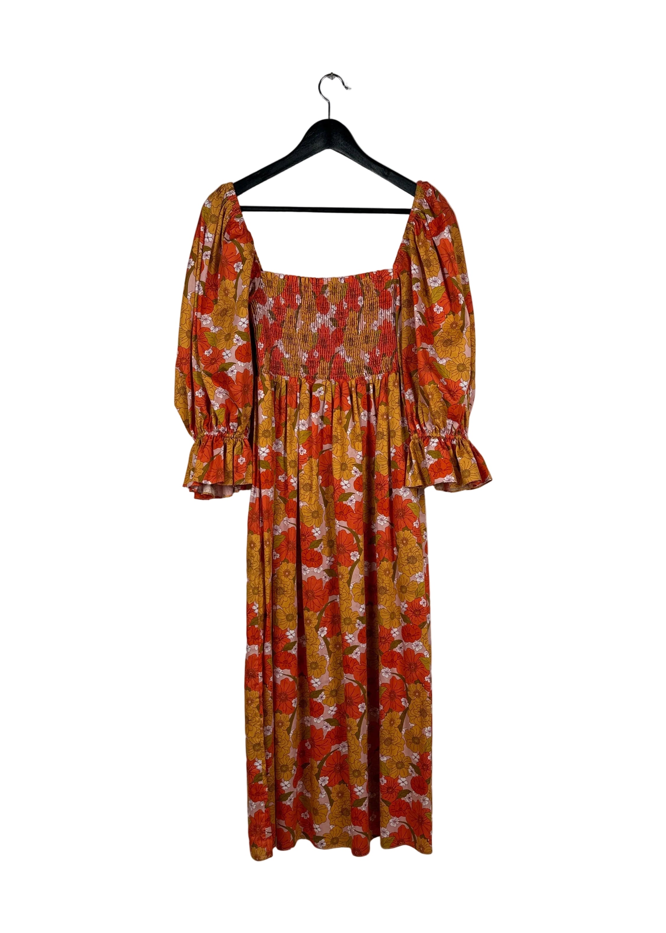 Borgo de Nor Midikleid mit Puffärmeln - Blumenprint Second Hand – Dear Berlin