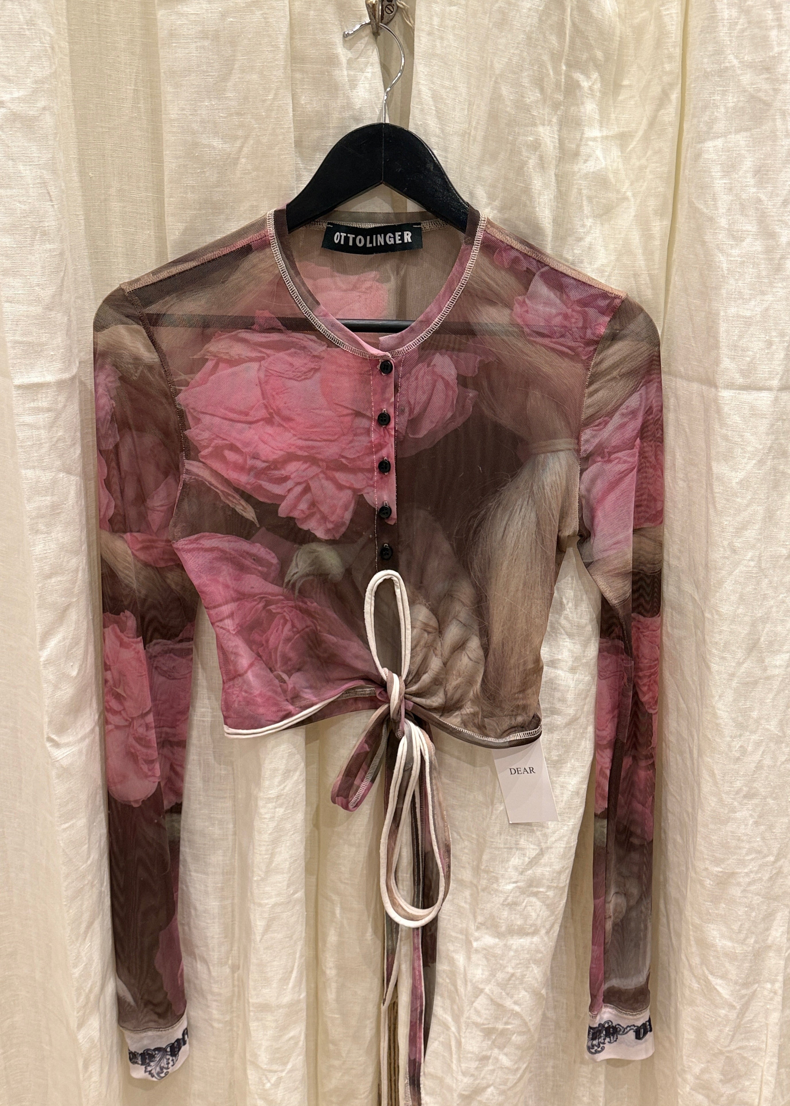 Ottolinger Langärmeliges Mesh-Top mit Print & Knöpfen Second Hand – Dear Berlin