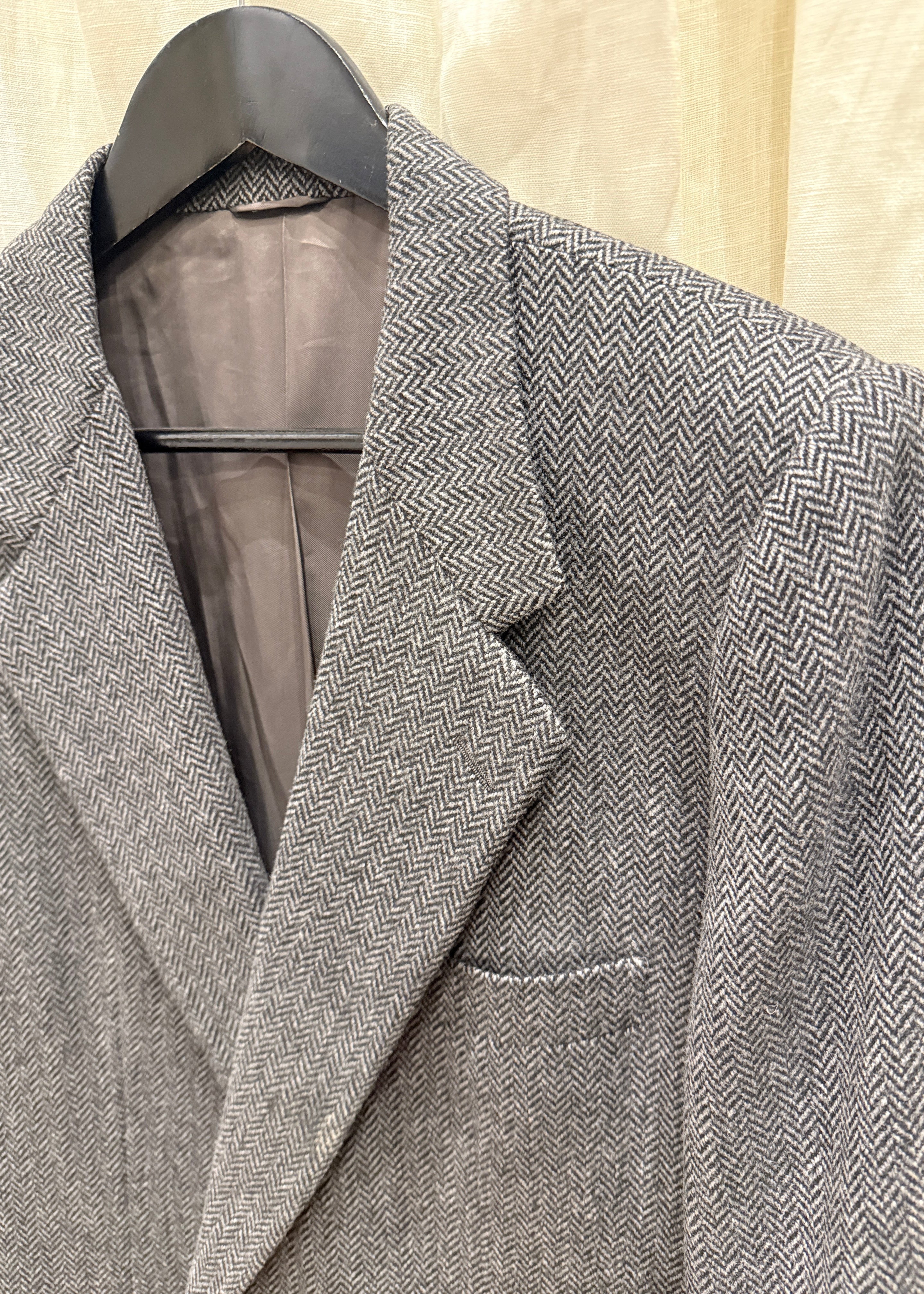 Burberry Graues Sakko mit Fischgrätmuster Second Hand – Dear Berlin