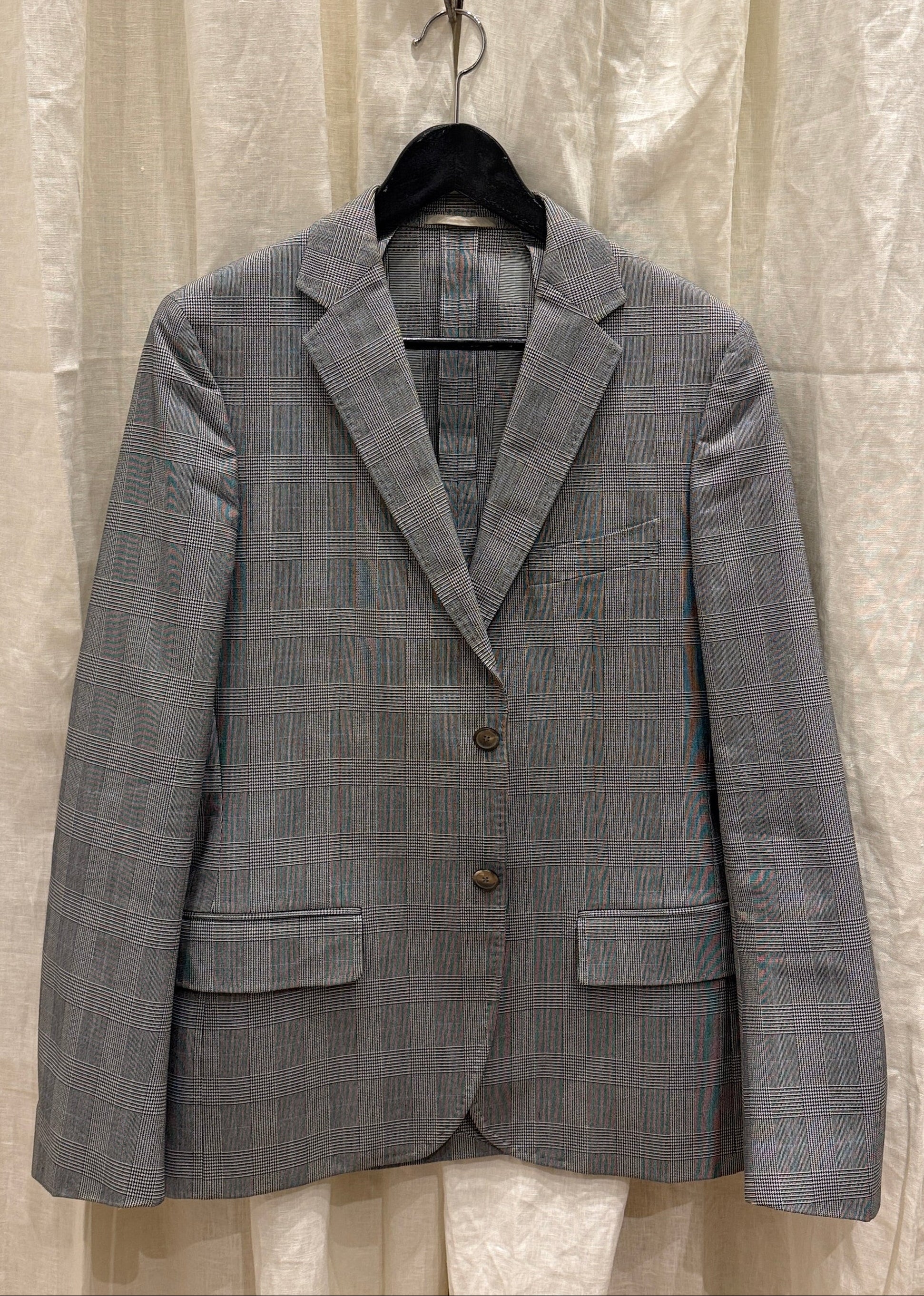 Jil Sander Slim Fit Anzug mit grauem Karo-Muster Second Hand – Dear Berlin