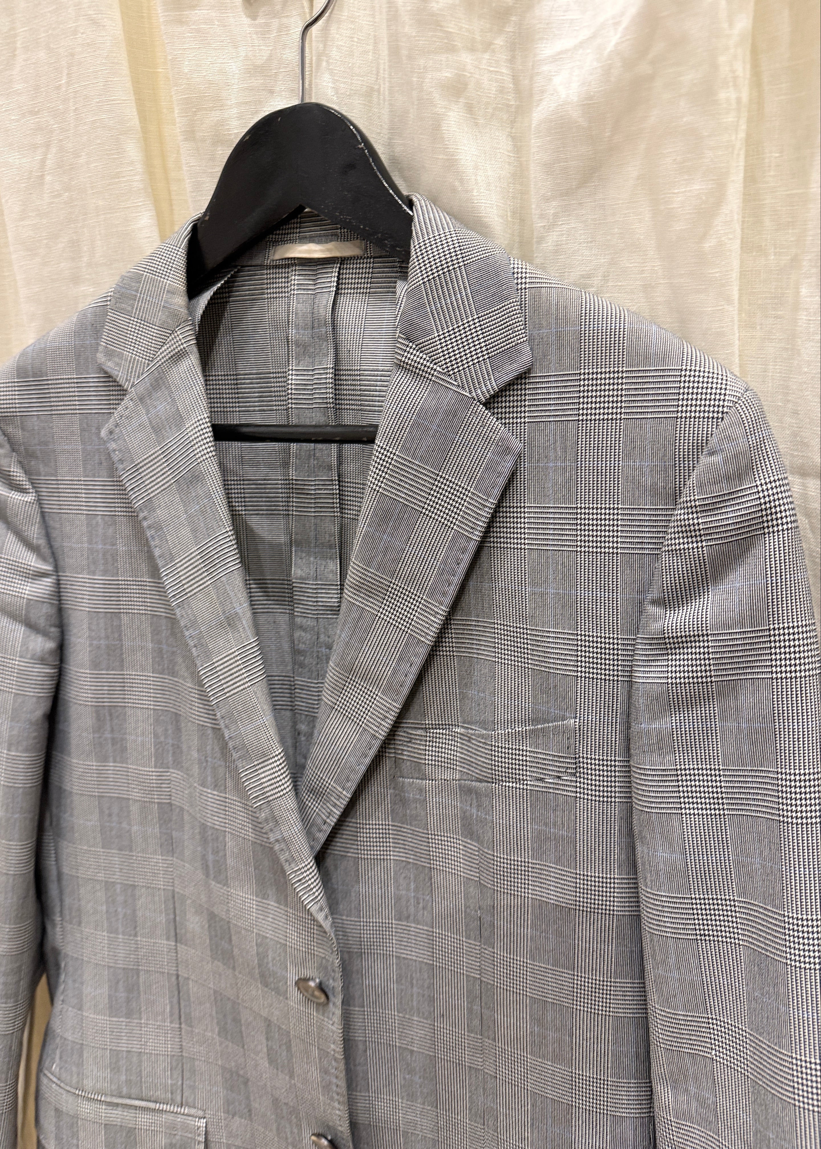 Jil Sander Slim Fit Anzug mit grauem Karo-Muster Second Hand – Dear Berlin