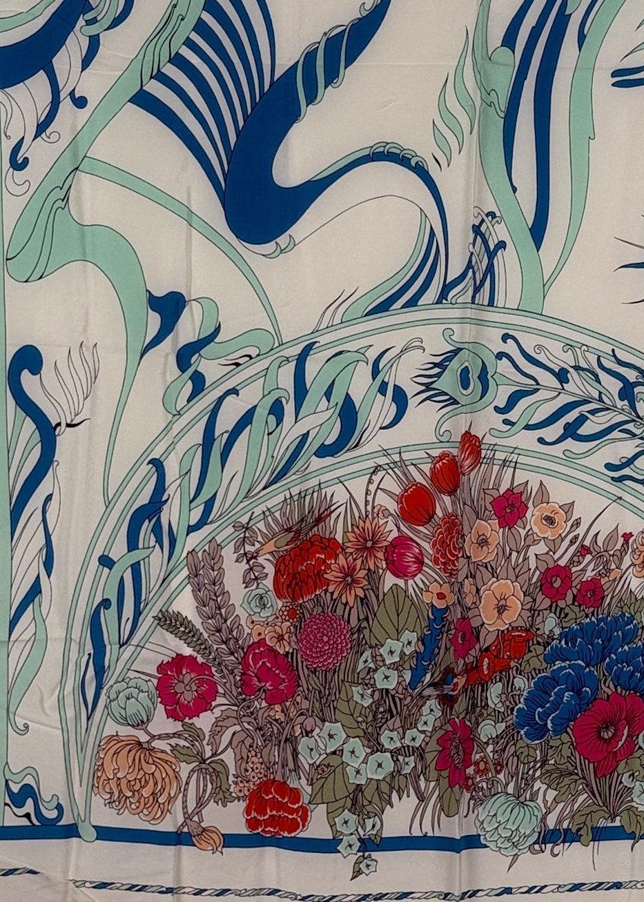 Bianchini Férier Seidentuch mit floralem Motiv Second Hand | Dear Berlin