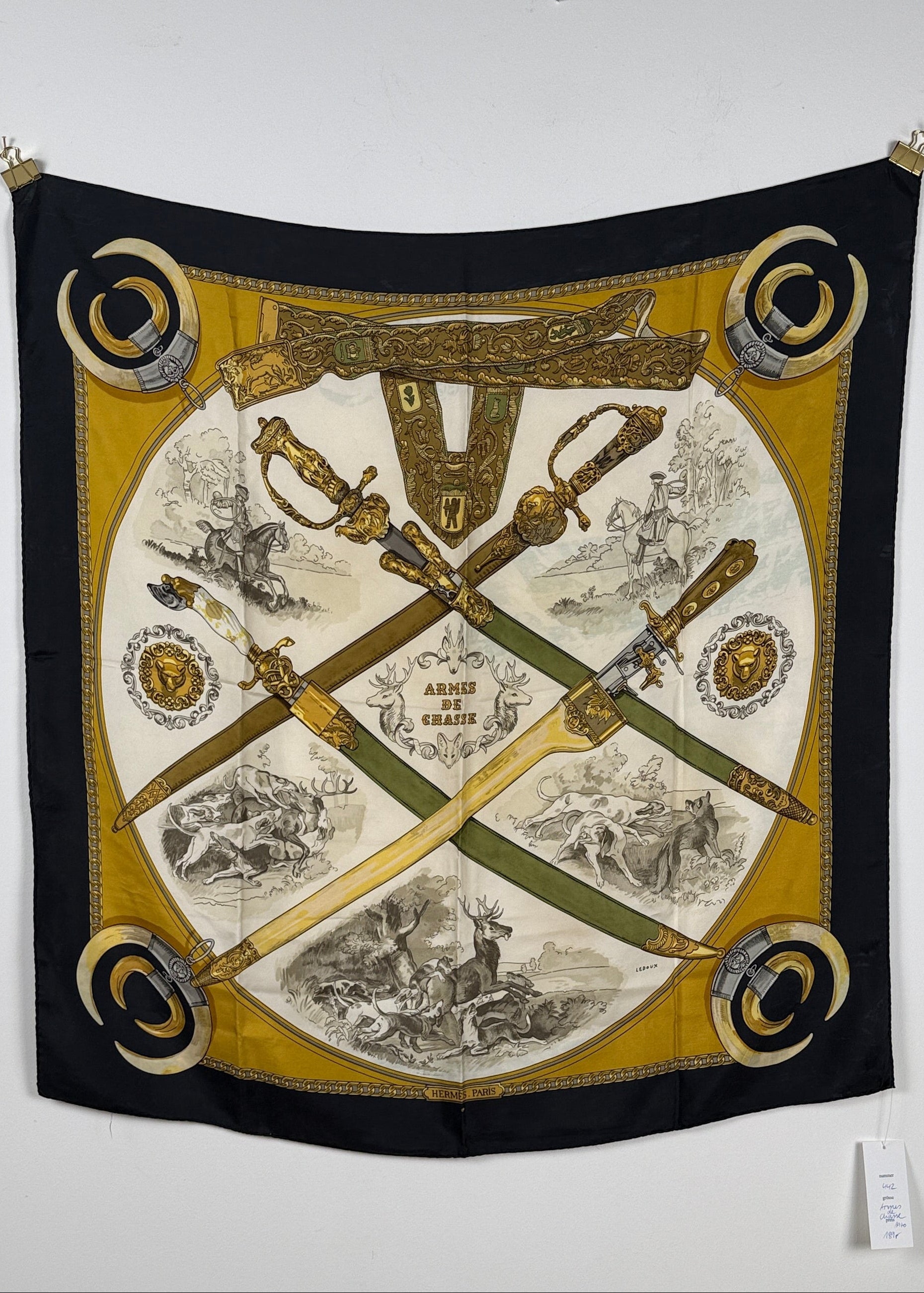 Seidentuch "Armes de Chasse" 90x90