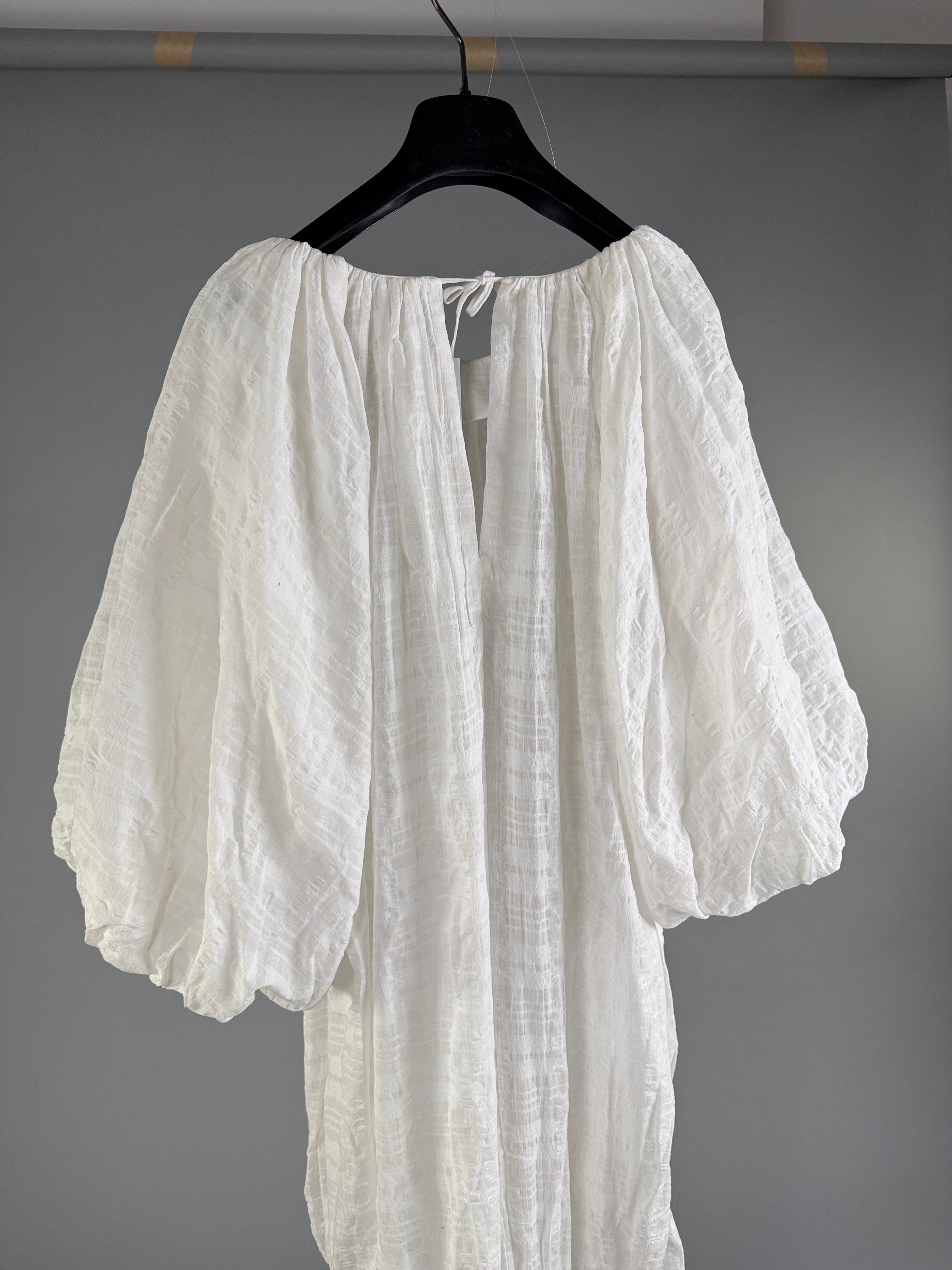 Toteme Smocked Balloon Sleeve Dress
