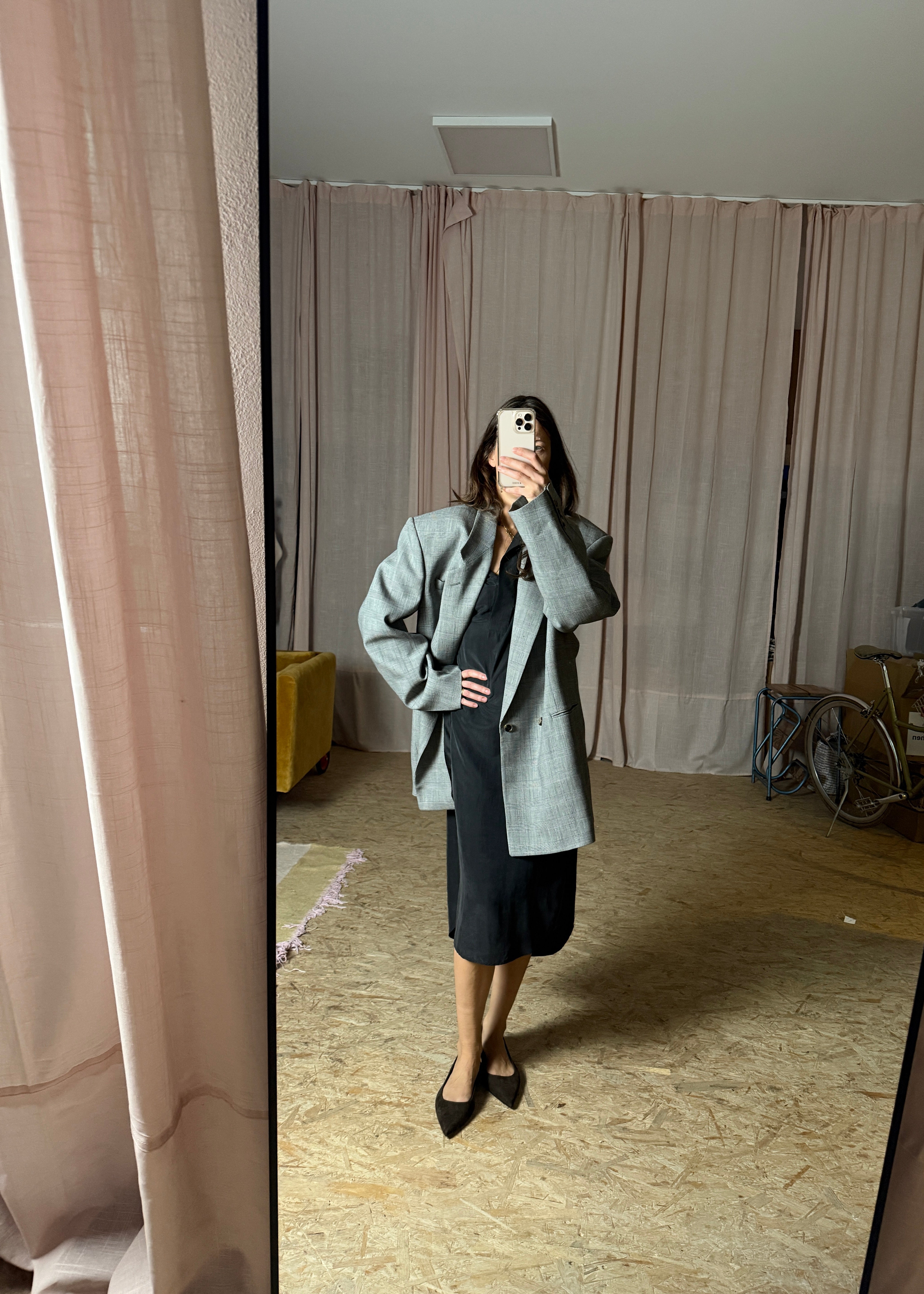 Glen check Blazer oversized