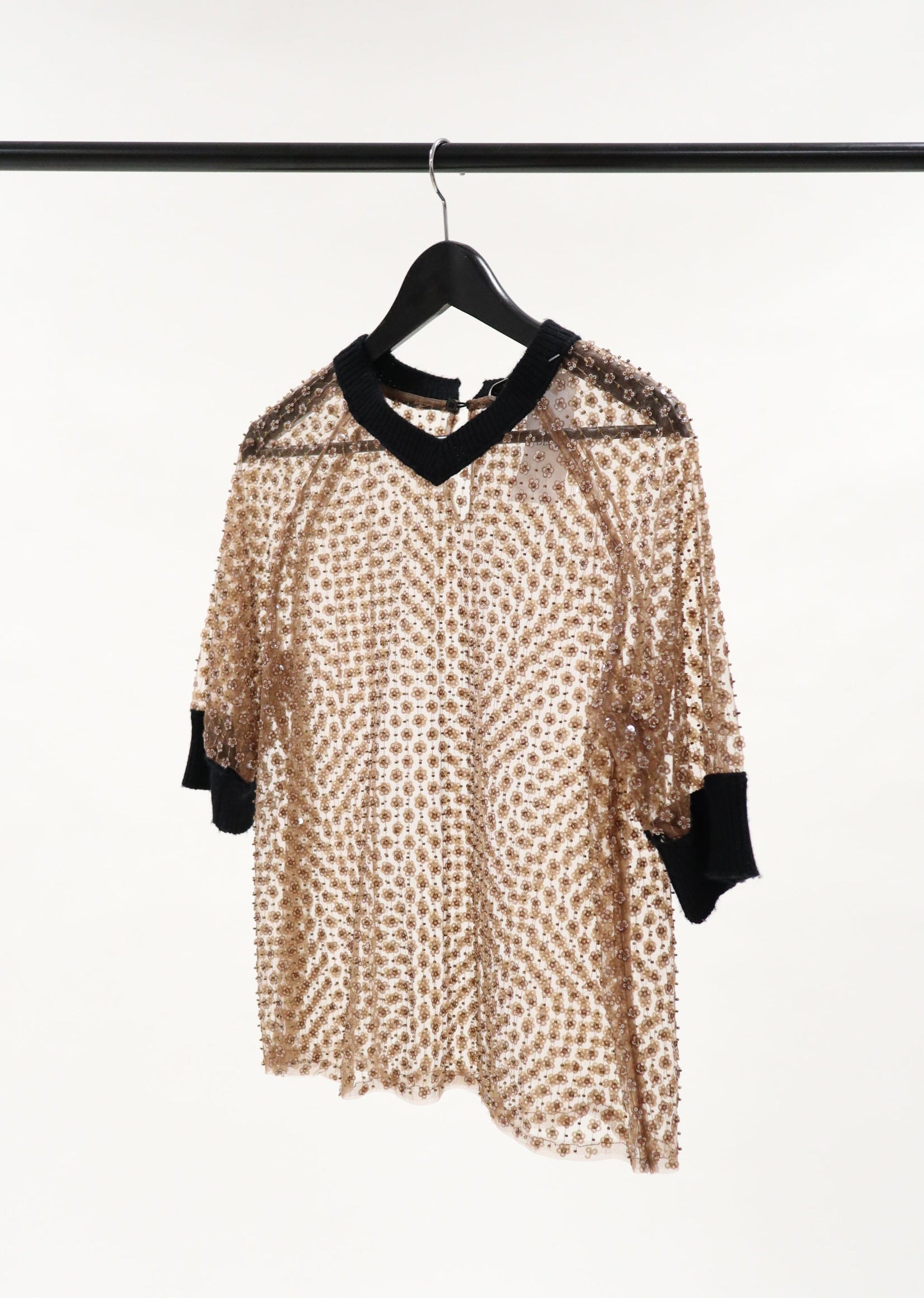 Pailetten Blusen Shirt sheer