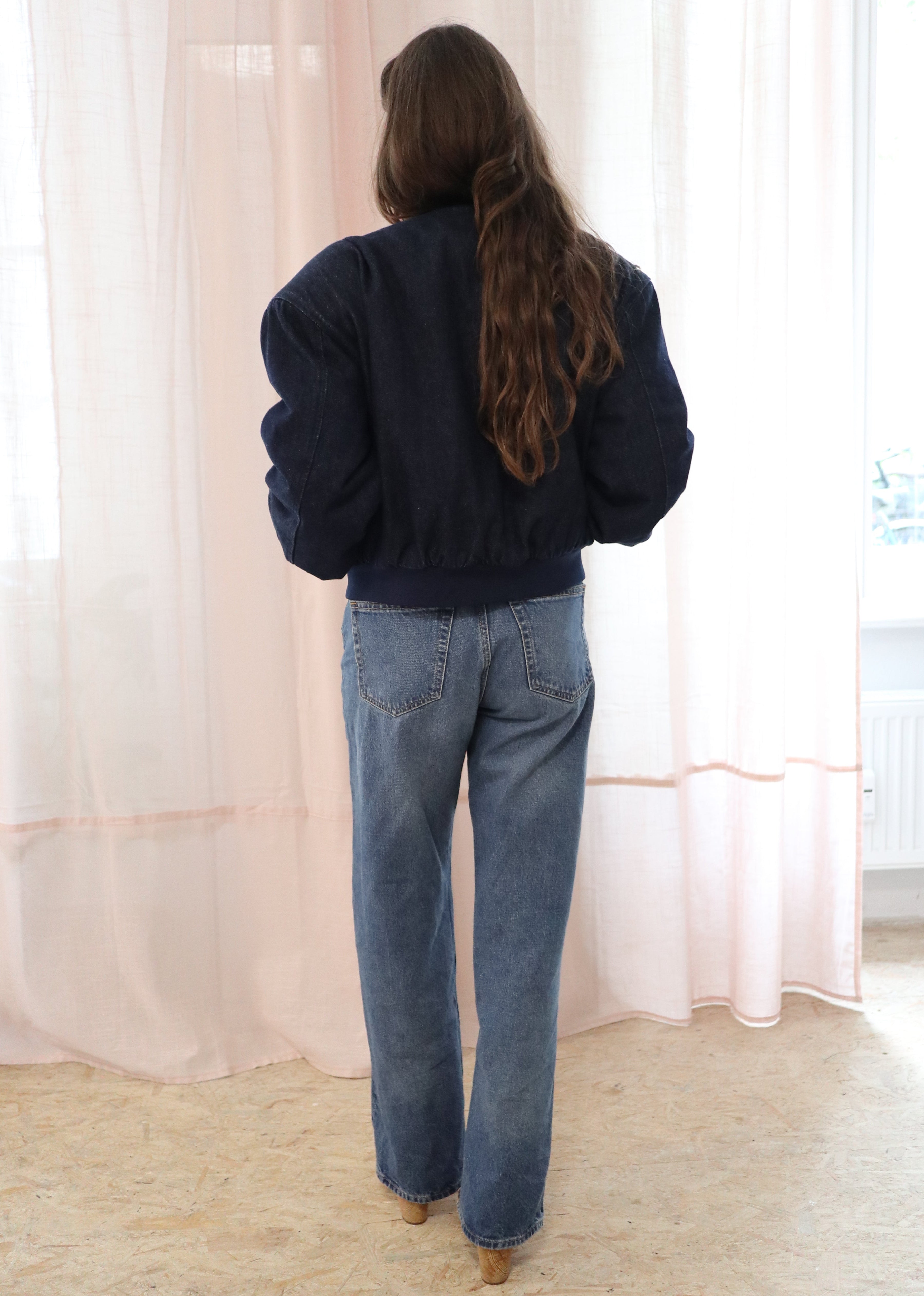 THE FRANKIE SHOP Denim Bomber Jacket
