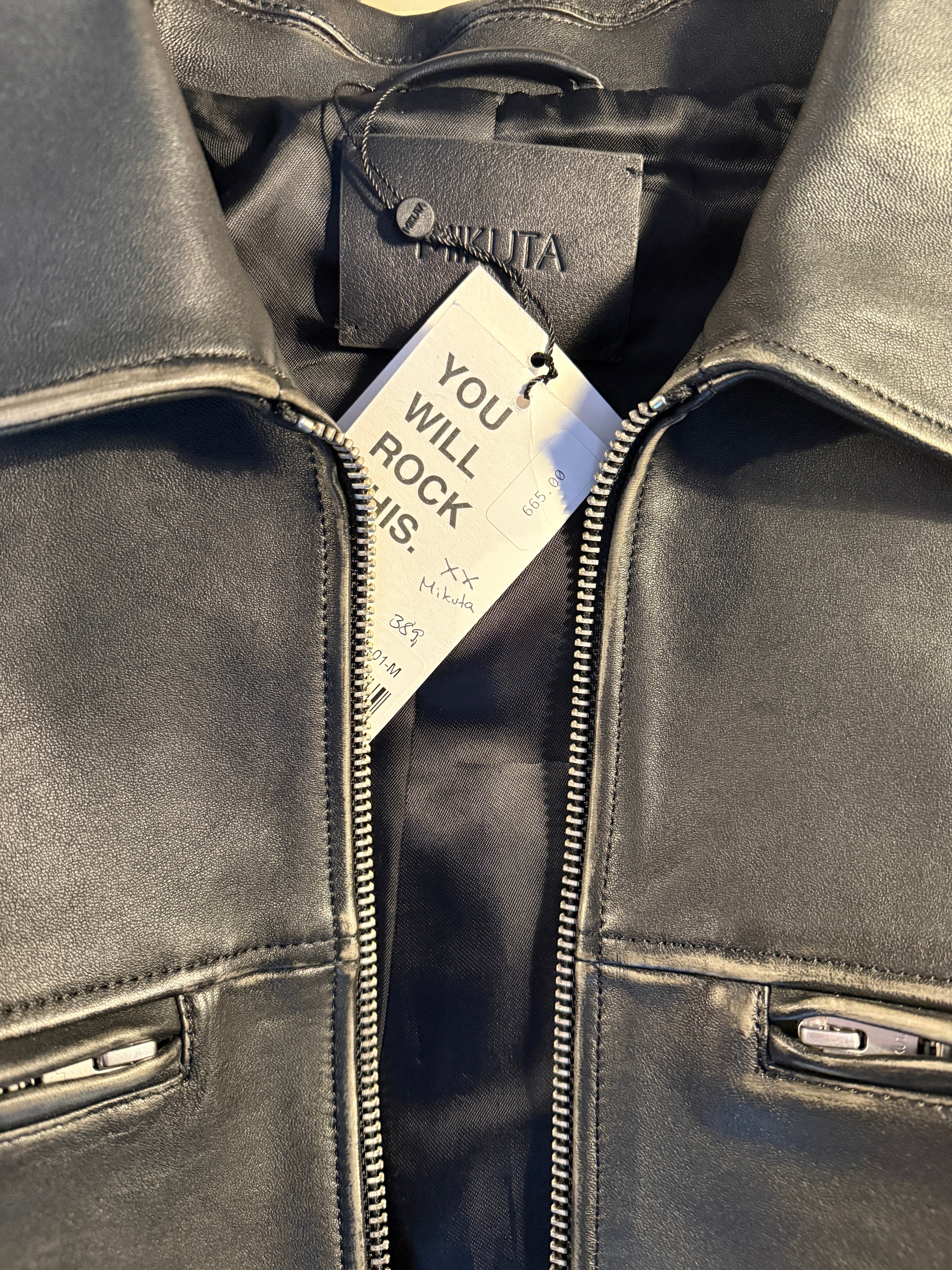 MIKUTA The Black Faded Straight Leather Jacket Second Hand – Dear Berlin