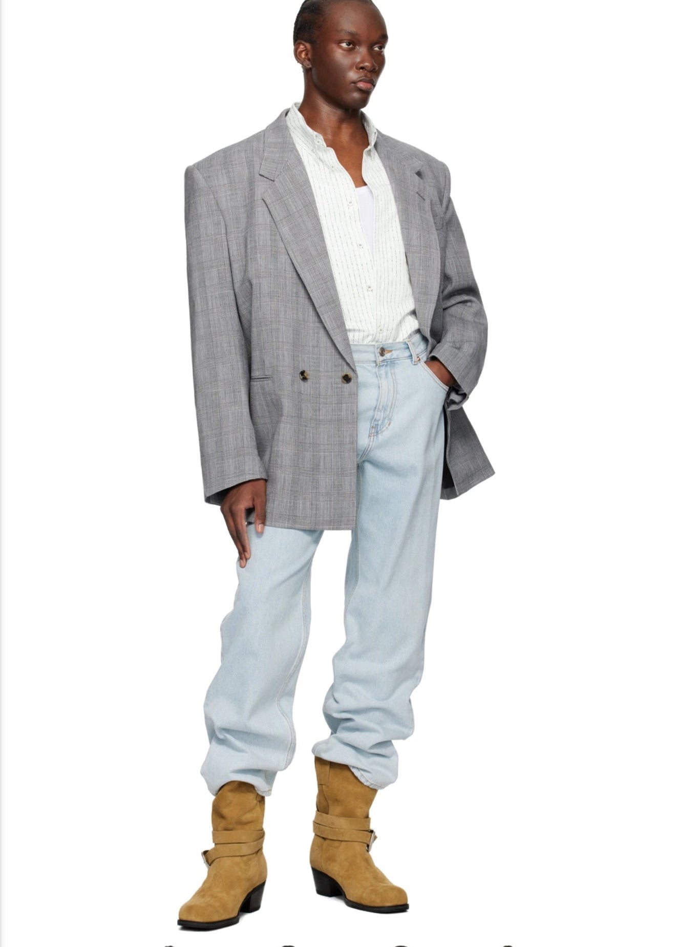 Glen check Blazer oversized