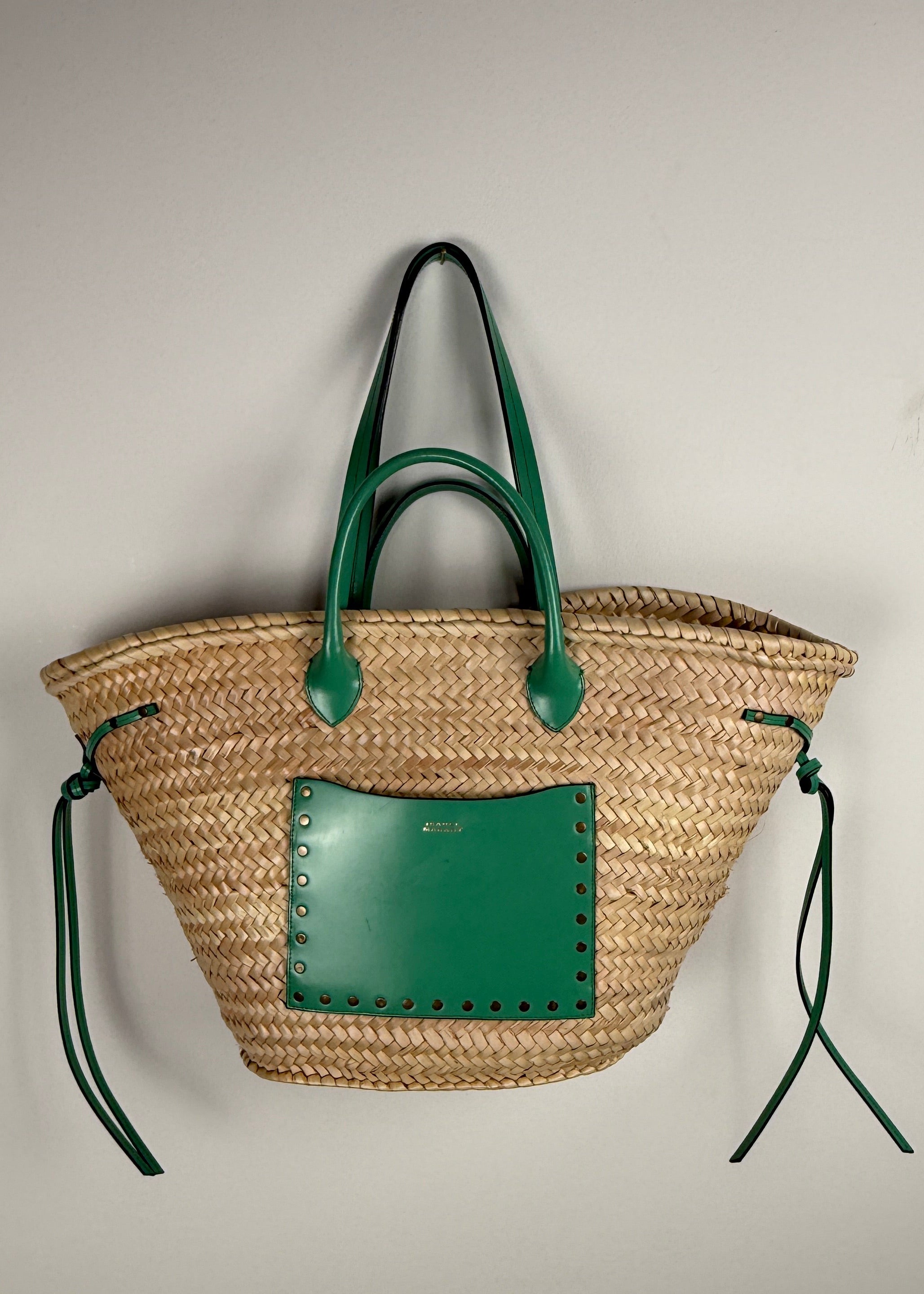 Isabel Marant „Cadix“ Korbtasche mit Lederhenkeln Second Hand – Dear Berlin