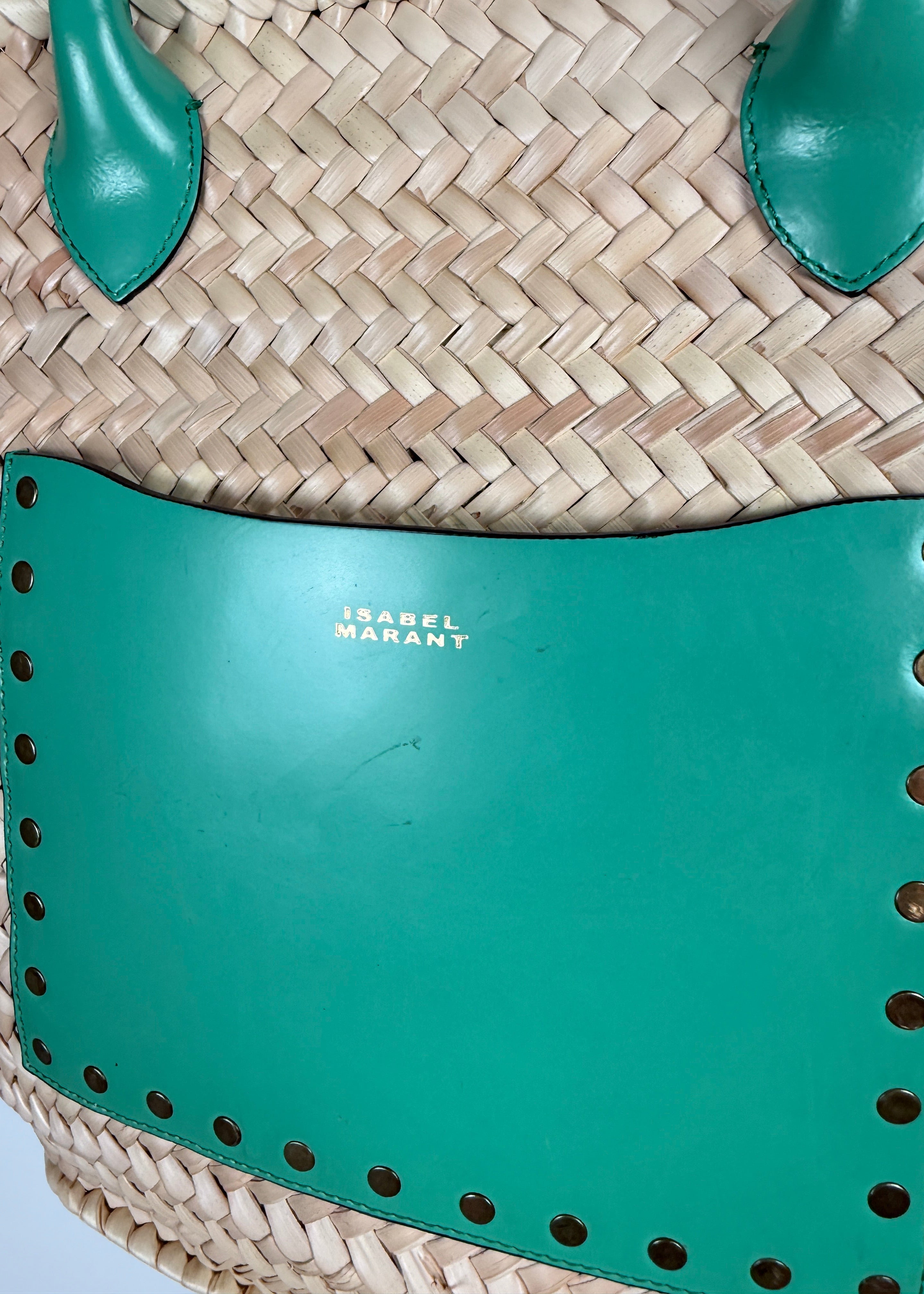 Isabel Marant „Cadix“ Korbtasche mit Lederhenkeln Second Hand – Dear Berlin