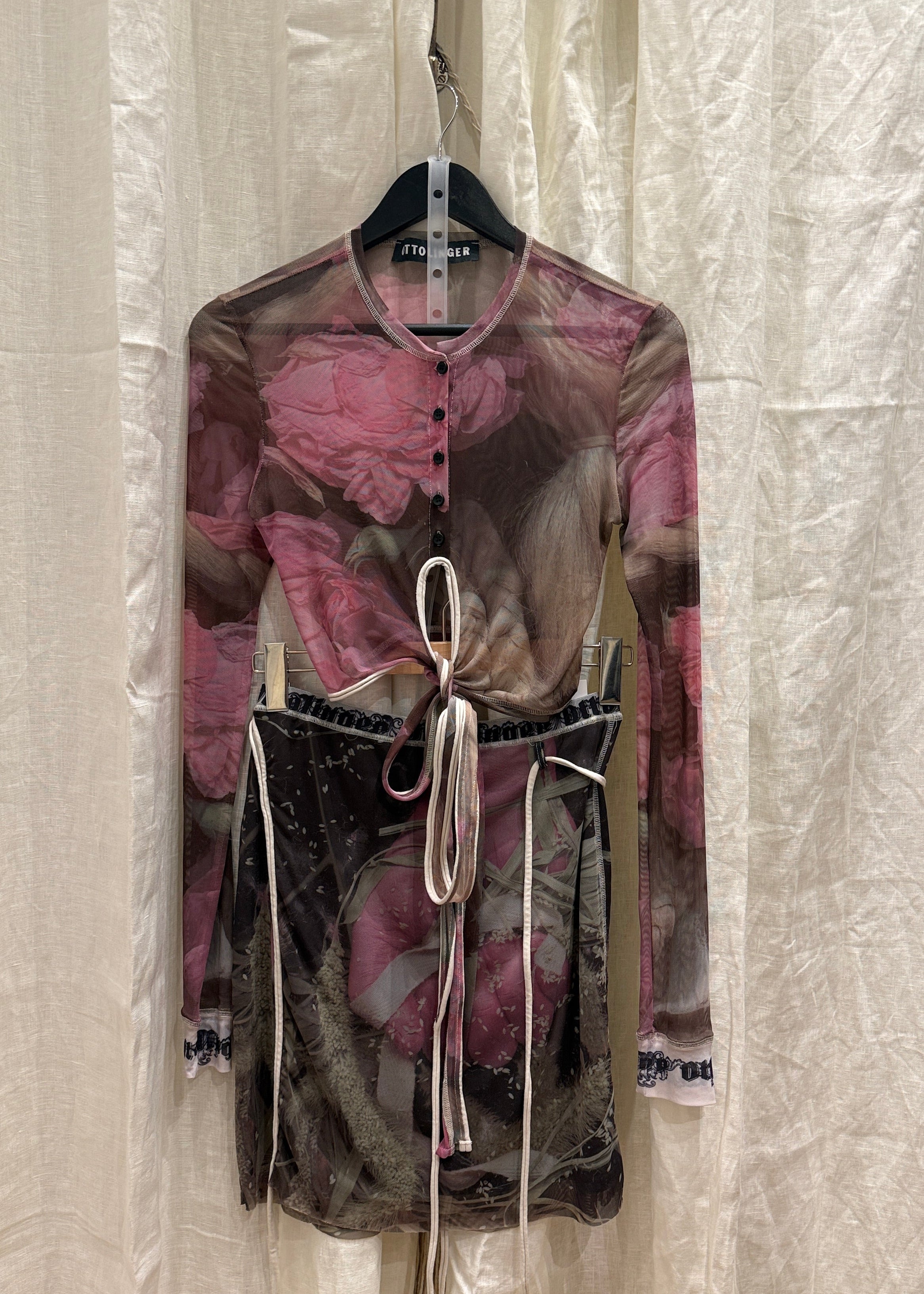 Ottolinger Minirock aus Mesh, mit Print und Kordeldetail Second Hand – Dear Berlin