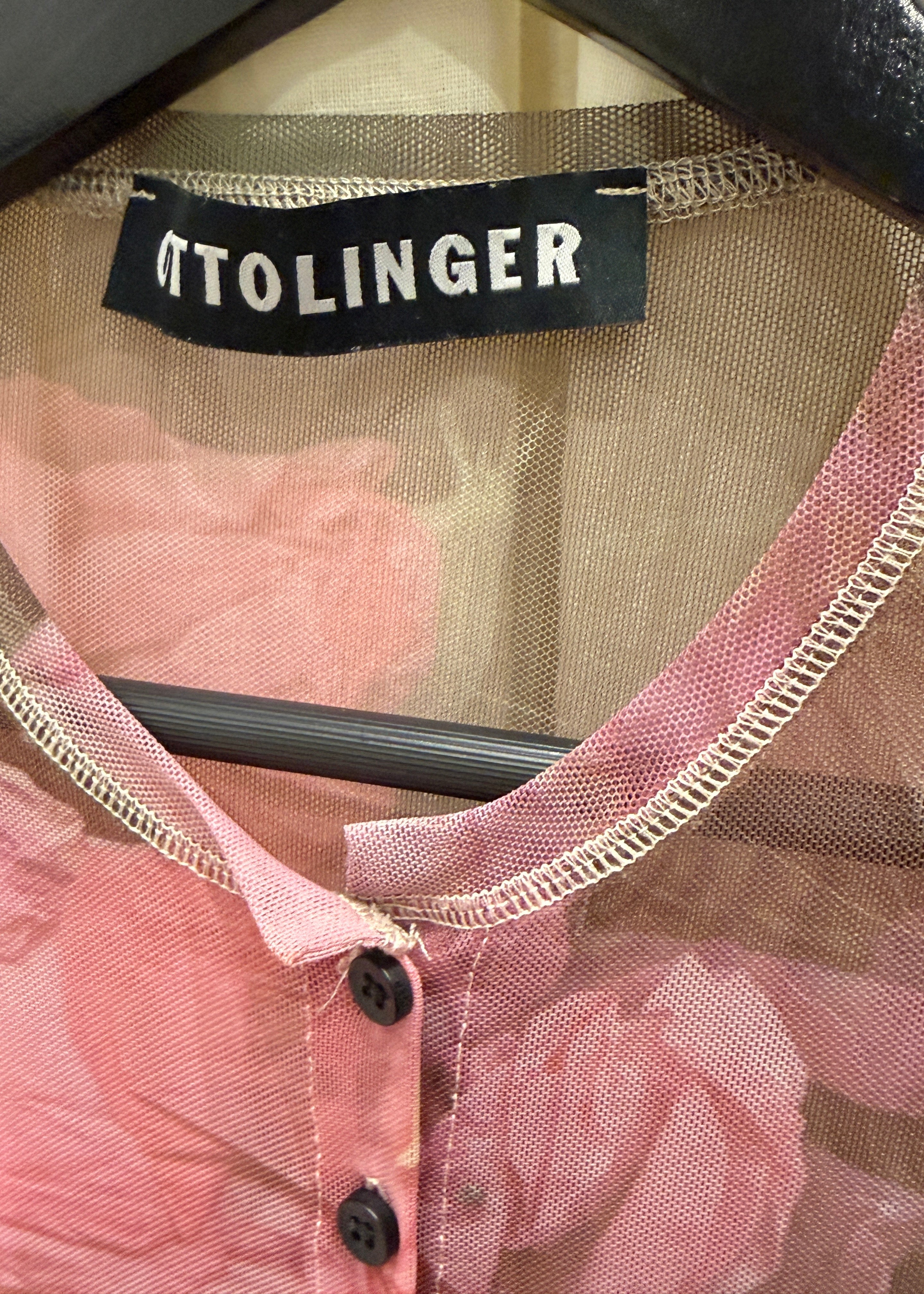 Ottolinger Langärmeliges Mesh-Top mit Print & Knöpfen Second Hand – Dear Berlin