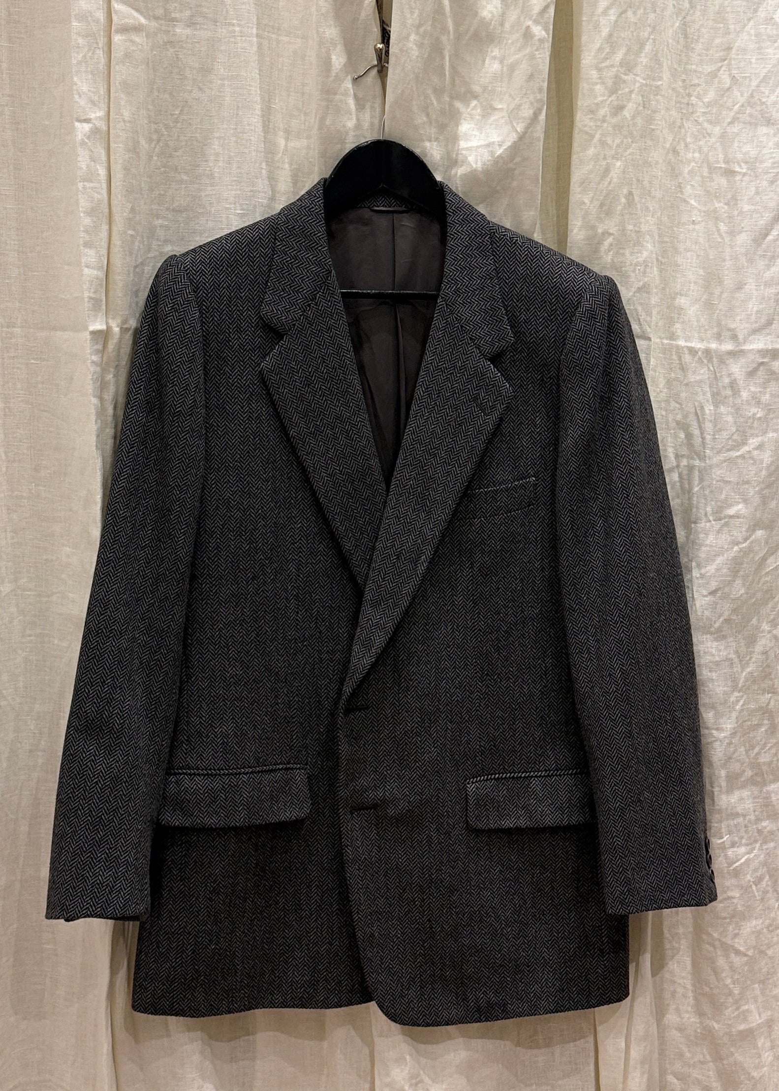 Burberry Graues Sakko mit Fischgrätmuster Second Hand – Dear Berlin