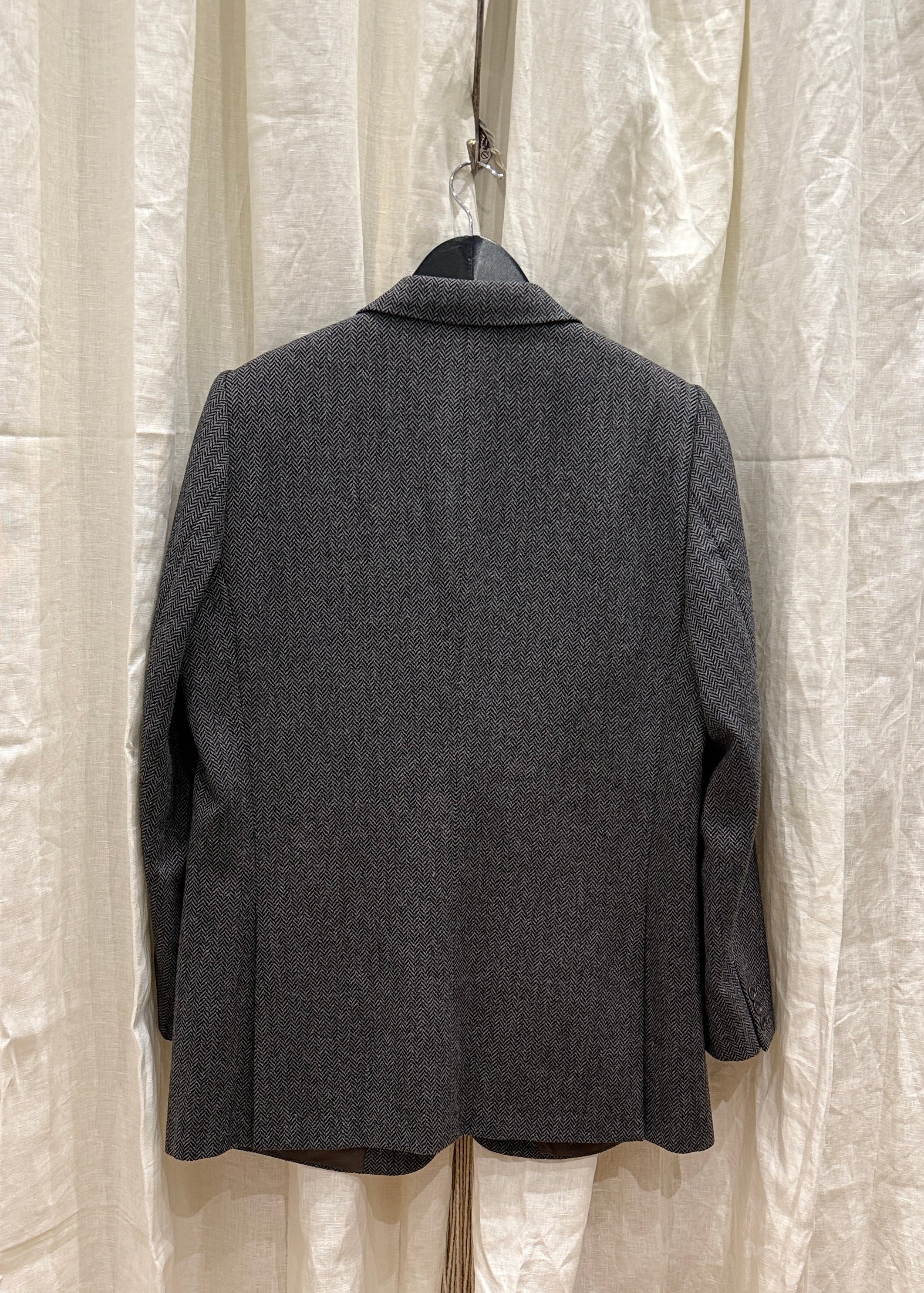 Burberry Graues Sakko mit Fischgrätmuster Second Hand – Dear Berlin
