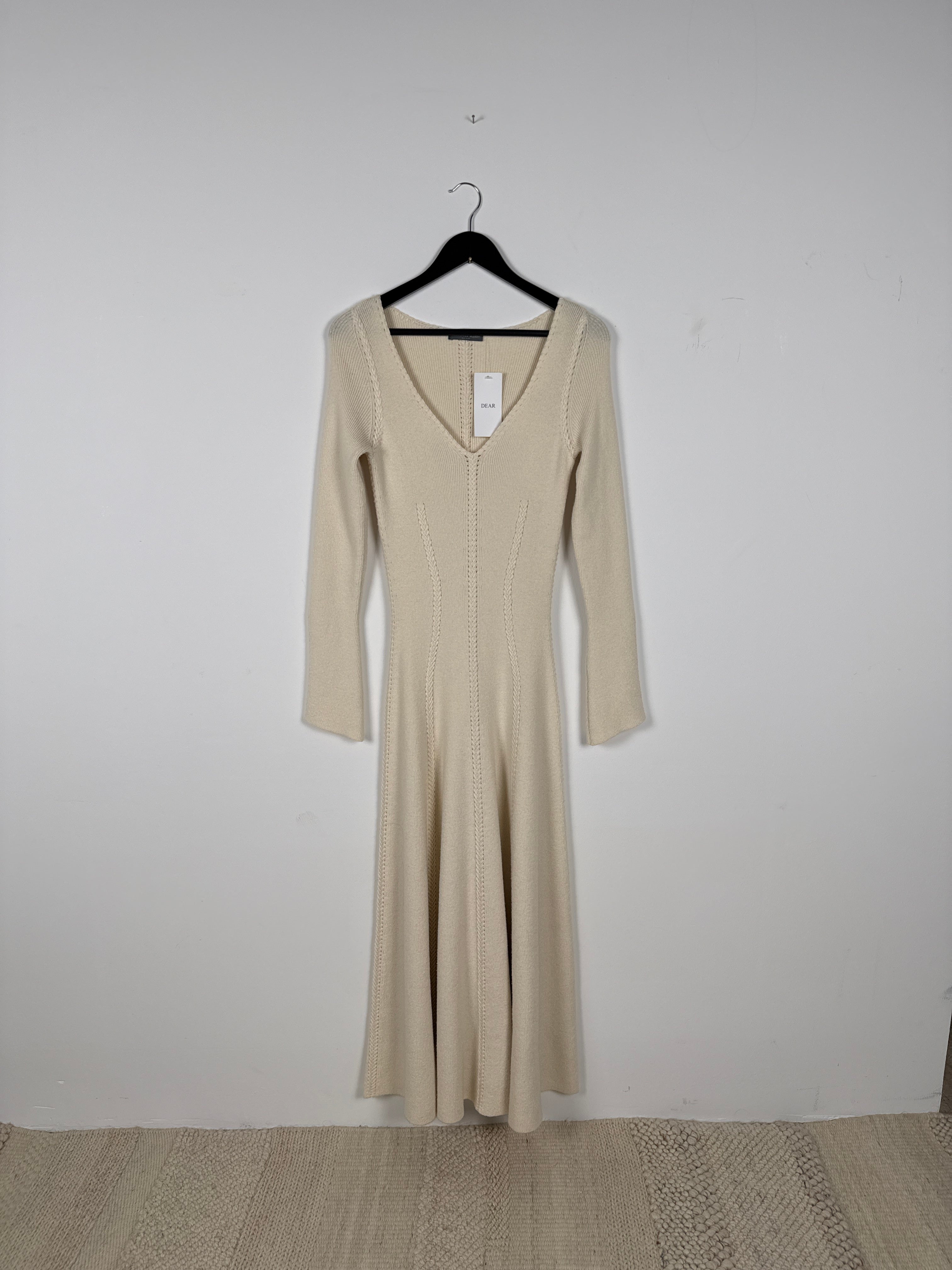Langärmliges Maxikleid aus Strick.