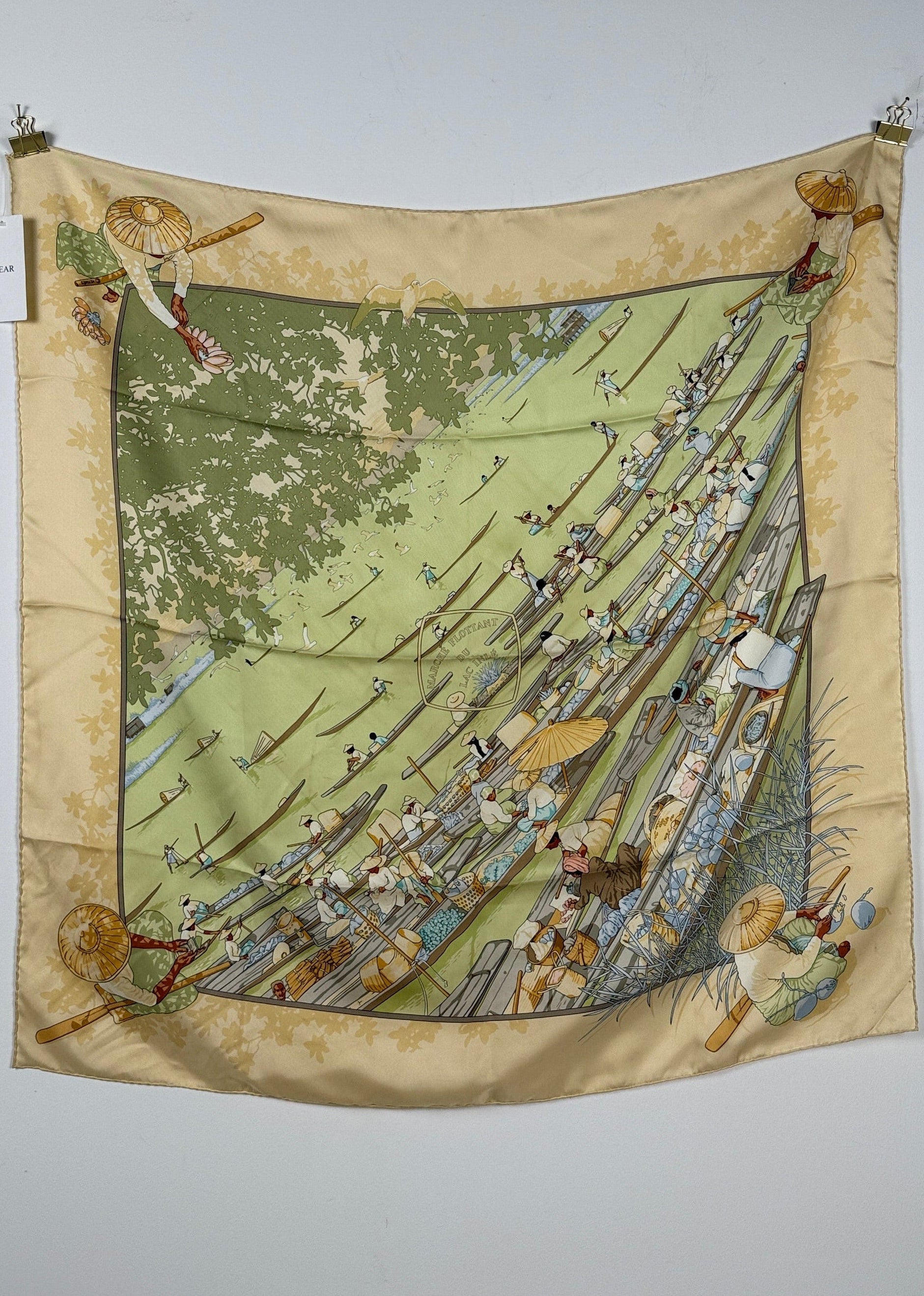 Seidentuch "Marché Flottant Du Lac Inlé" 90x90