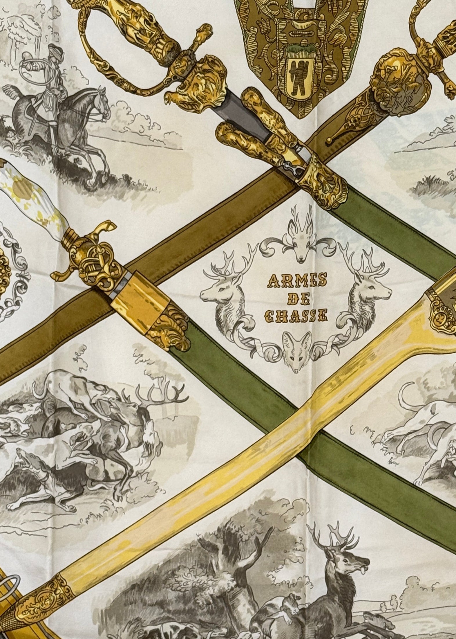 Seidentuch "Armes de Chasse" 90x90