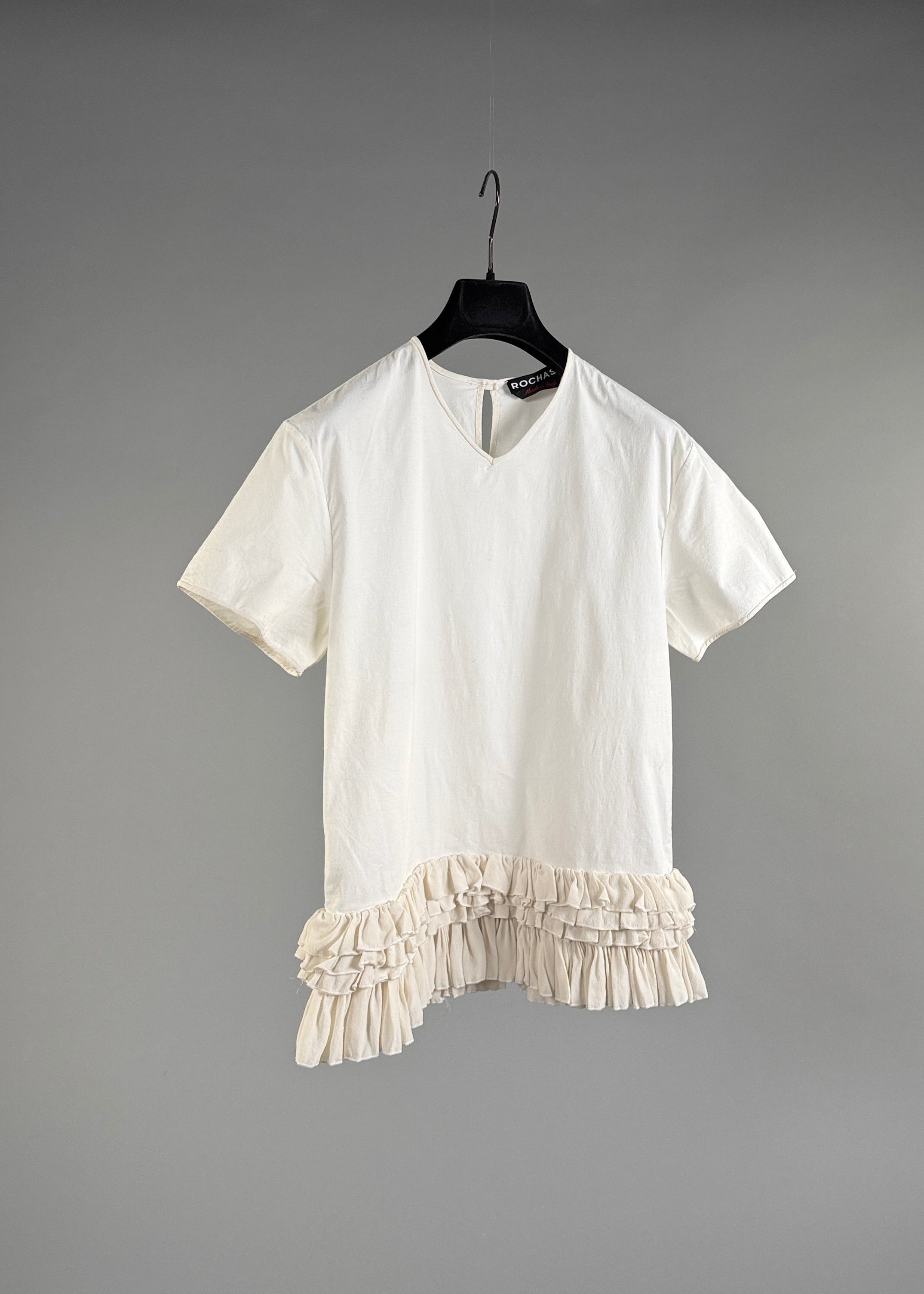 Vintage Shirt mit Seidenrüschen Borte