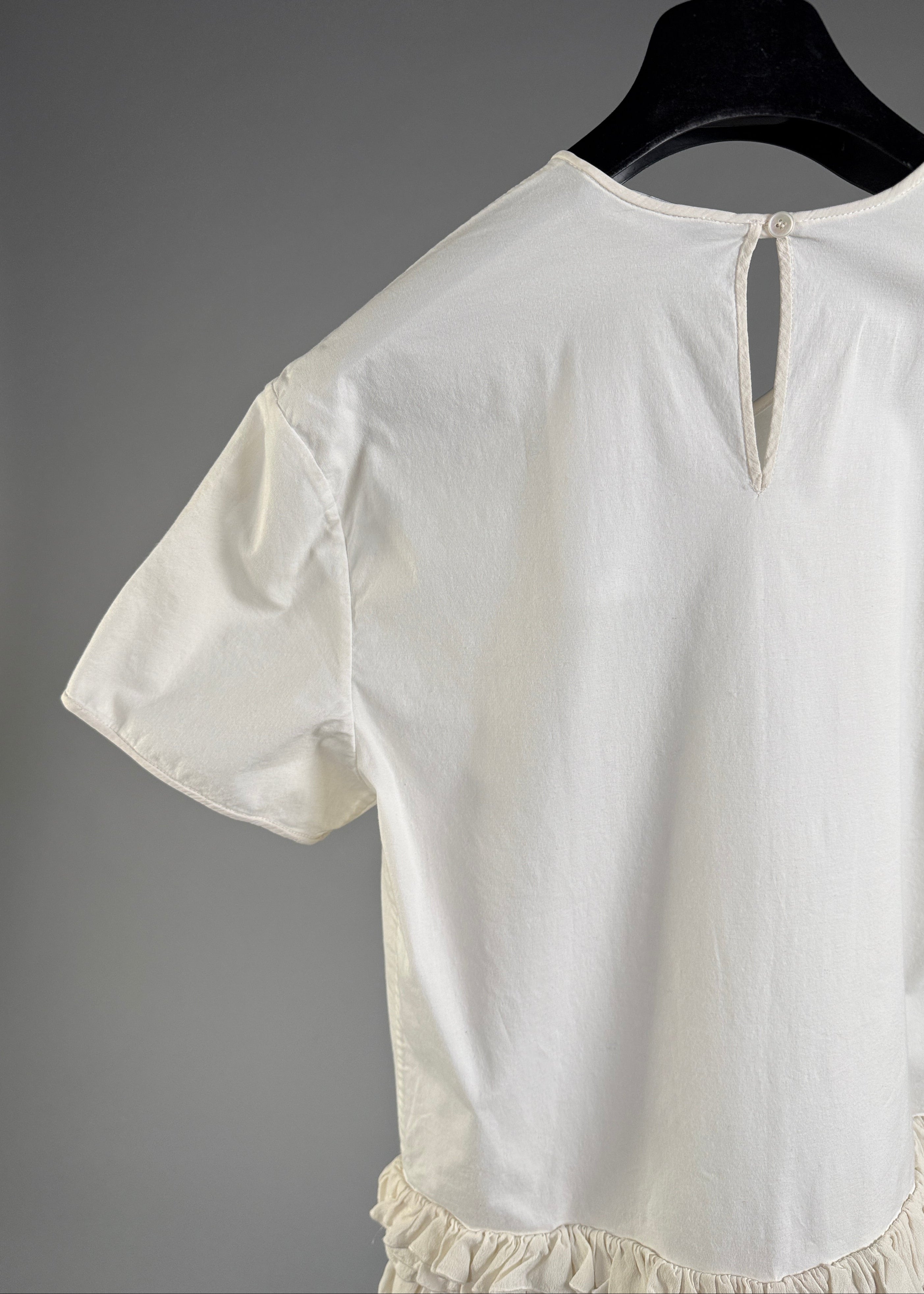 Vintage Shirt mit Seidenrüschen Borte