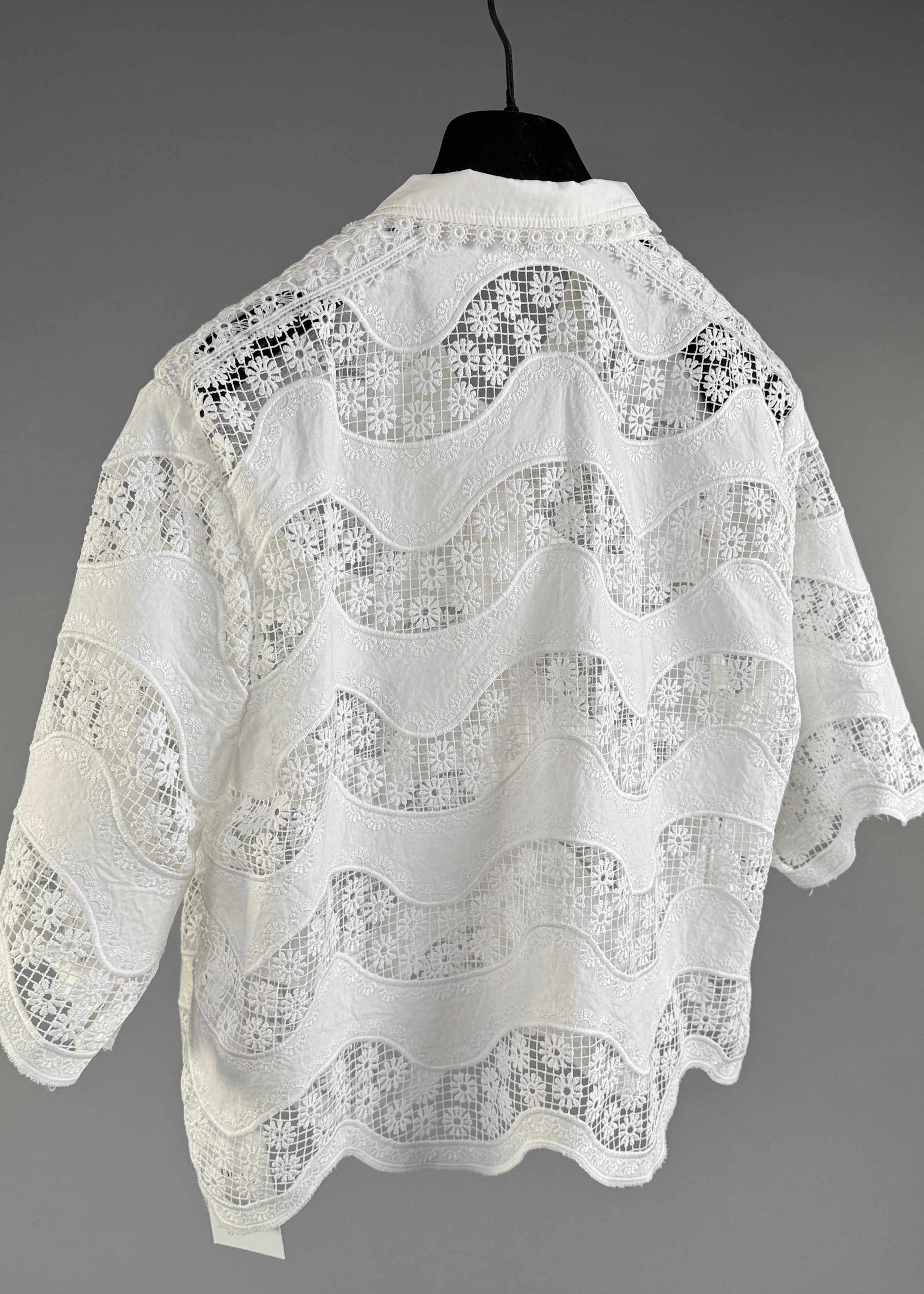 Cropped Guipures-Spitzen Bluse