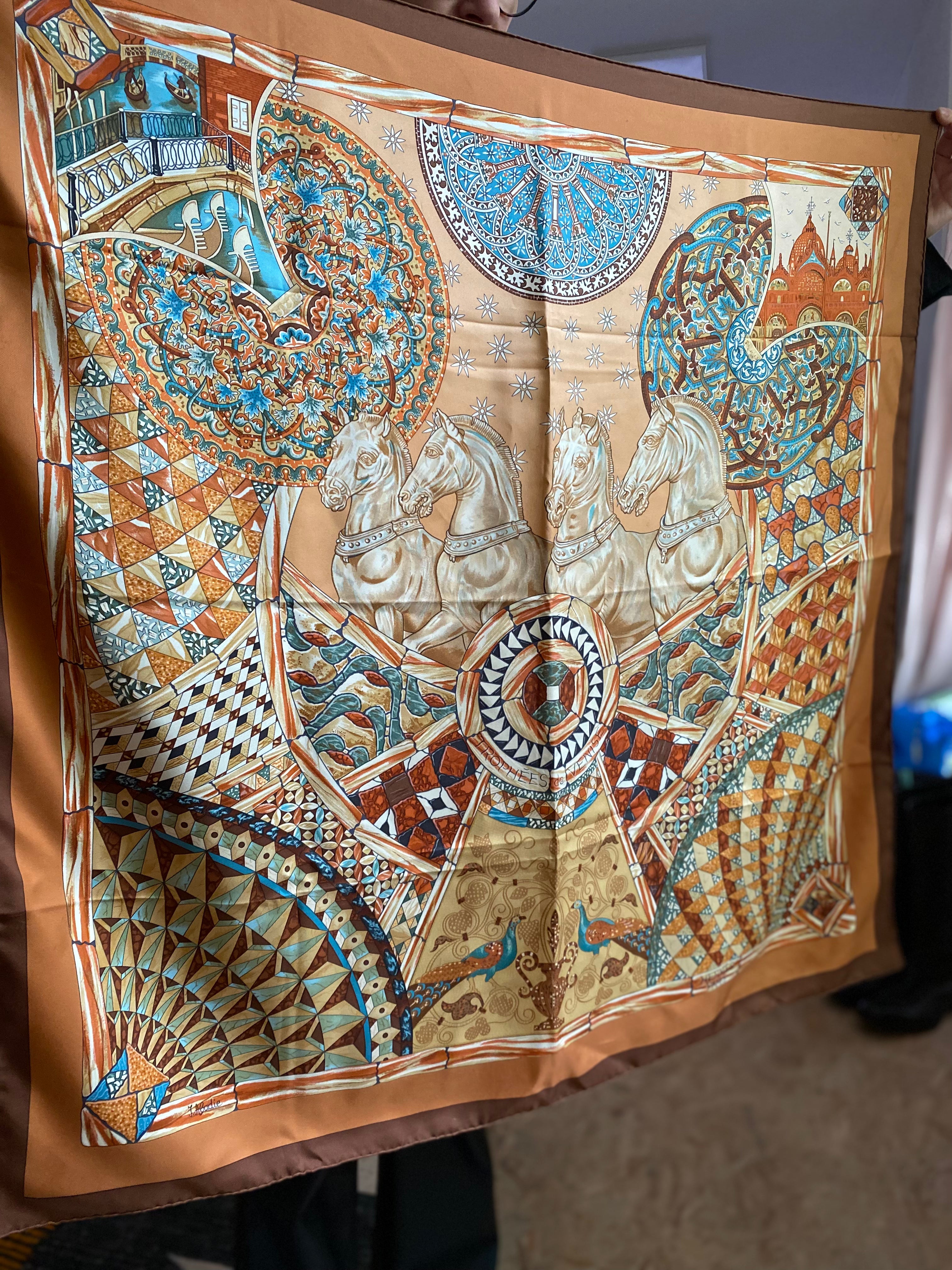 „Trophees de Venise“ Seidentuch 90 x90