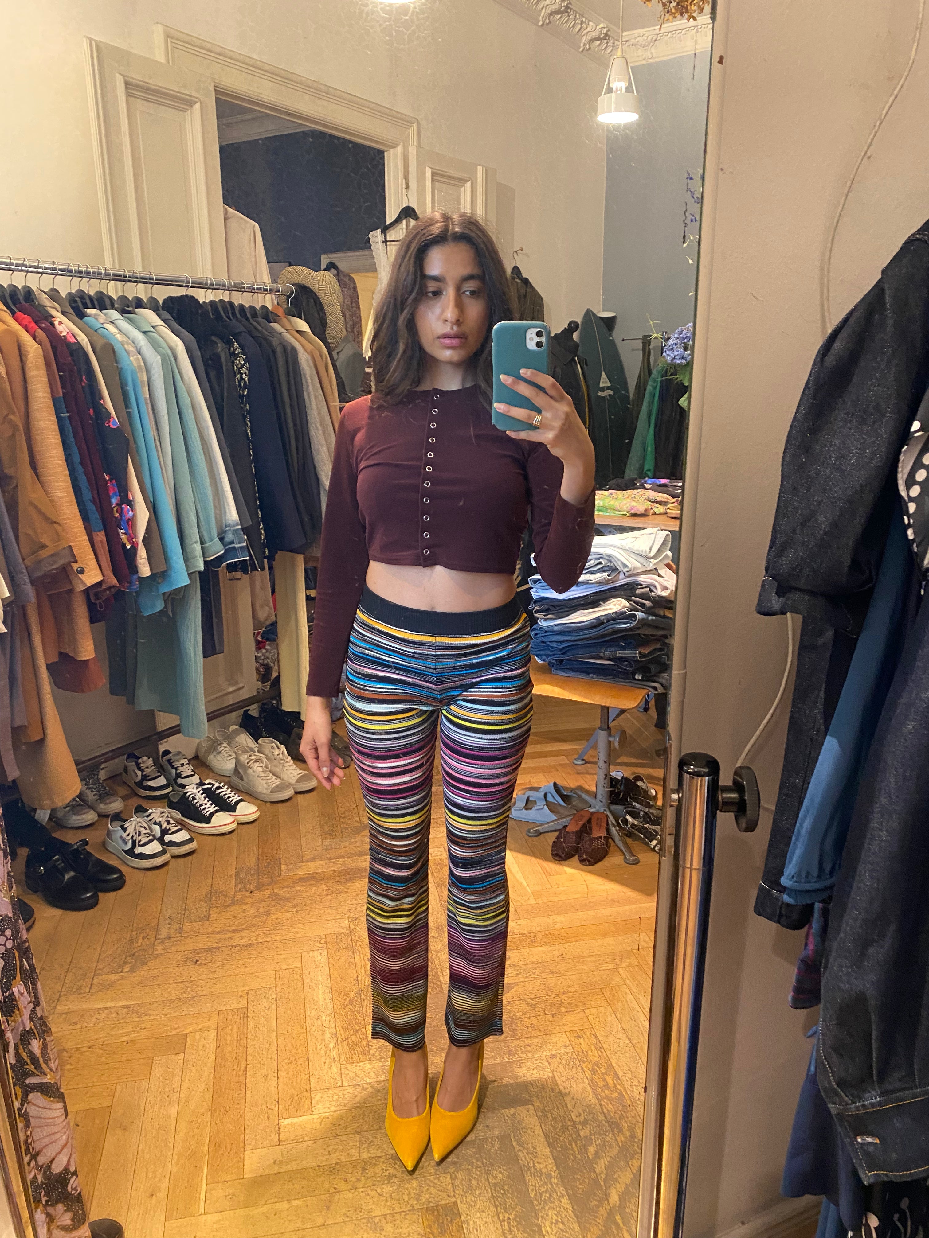 Strickhose gestreift