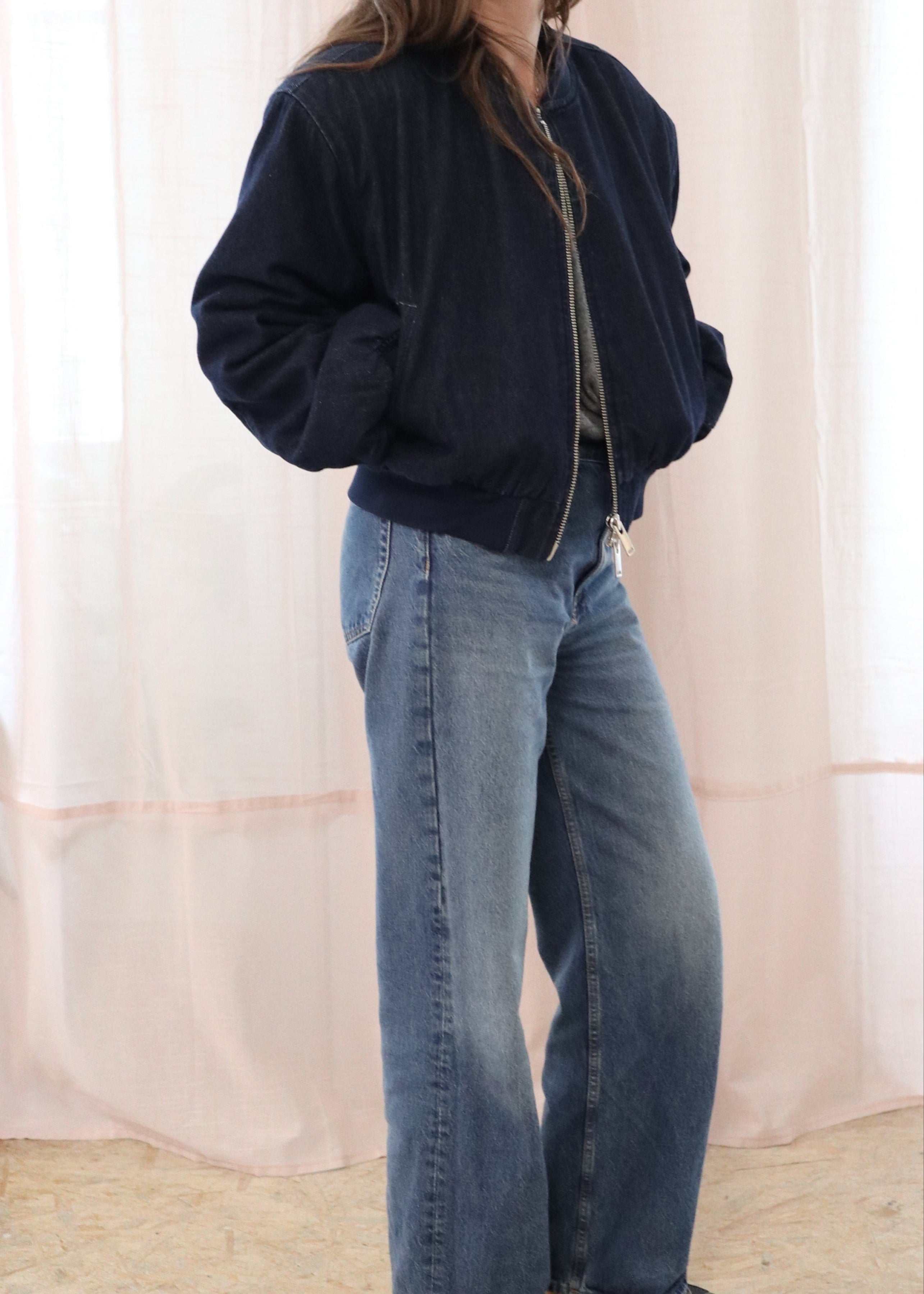 THE FRANKIE SHOP Denim Bomber Jacket