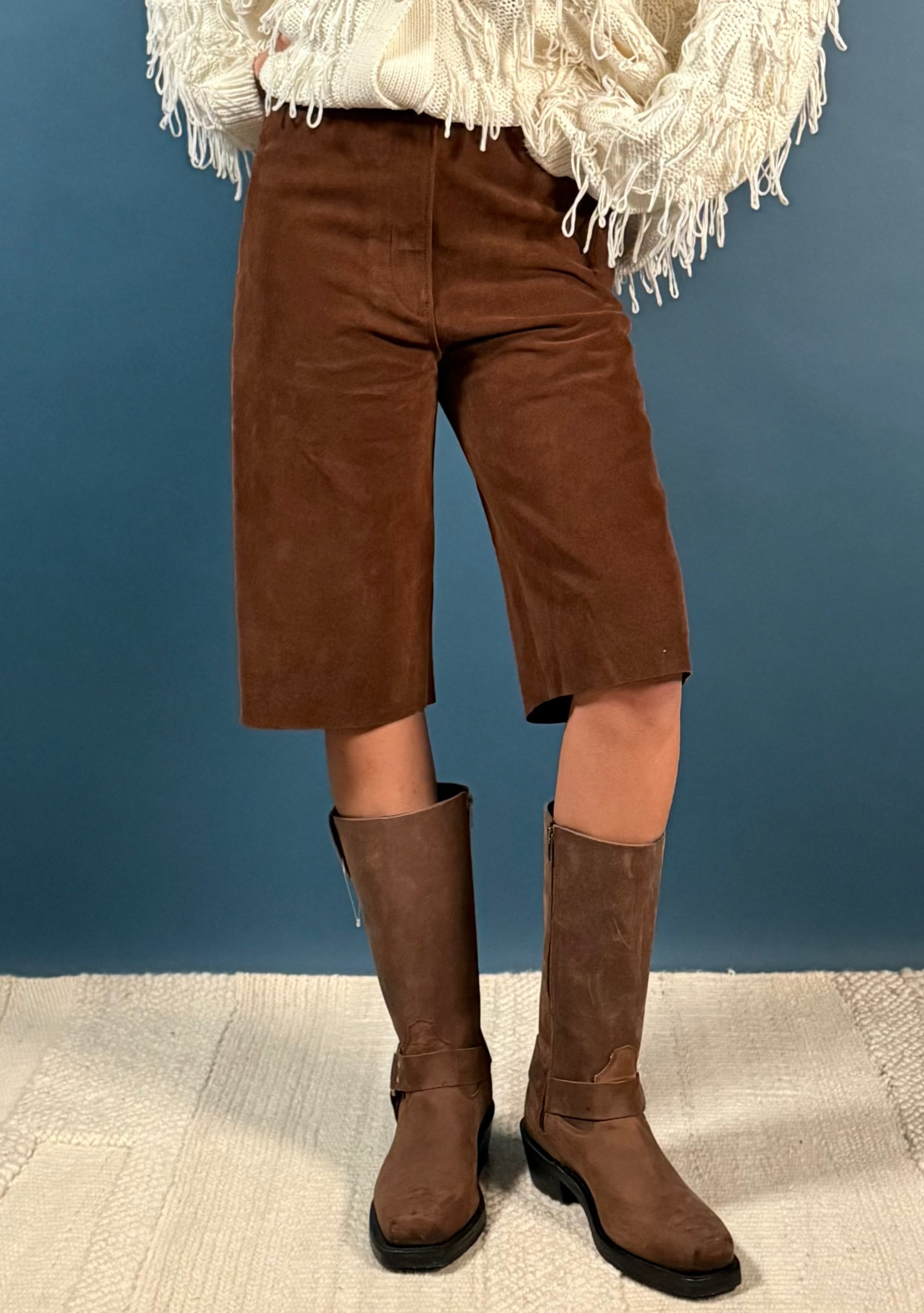 toteme leather bermuda
